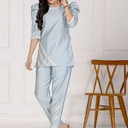 WEAVLLITE Embroidered Tunic With Trouser Co-Ords image 2
