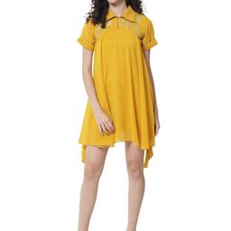 OTIRA Floral Embellished Georgette A-Line Dress-image-78