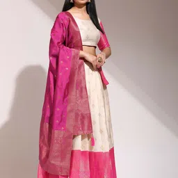 Payu Semi-Stitched Lehenga & Unstitched Blouse With Dupatta image 3