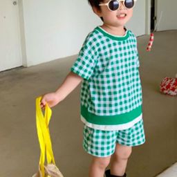LULU & SKY Boys Checked Top with Shorts-image-33