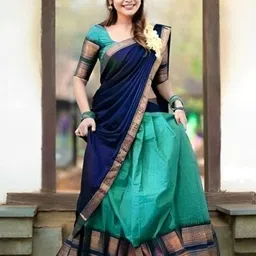 SWAMI STUDIO Semi-Stitched Lehenga & Unstitched Blouse With Dupatta-image-51