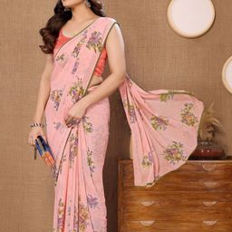Anouk Floral Gotta Patti Poly Georgette Designer Saree-image-69