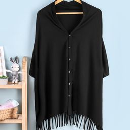 Babyhug 100% Cotton Breast Feeding Multi Purpose Nursing Scarf- Black-image-42
