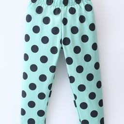 Doreme Cotton Single Jersey Full Length Legging Polka Dot Print - Matcha Green-image-48