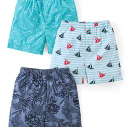 Babyhug Woven Boxers Boat Print Pack of 3 - Multicolor-image-59