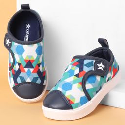 Cute Walk by Babyhug Slip On  Casual Shoes with Velcro Closure Geometric Print - Blue-image-32