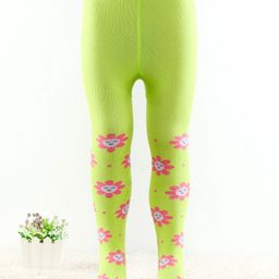 Cutewalk by Babyhug Anti Bacterial Footed Tights Floral Design - Green-image-41