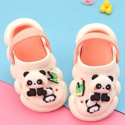 Oh! Pair Slip On Clogs with Panda Applique - Pink-image-85