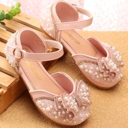 Babyoye Partywear Sandals with Velcro Closure & Butterfly Applique - Pink-image-25