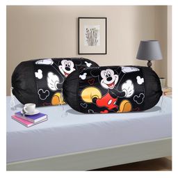Kuber Industries Set of 2 Bolster/Side Pillow Cover | 16"x32" Cylindrical Masland/Masand Long Pillow Cover For Diwan Pillows | Disney- Black-image-59
