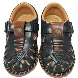 yoyo Glossy Design Velcro Closure Formal Shoes - Black-image-91