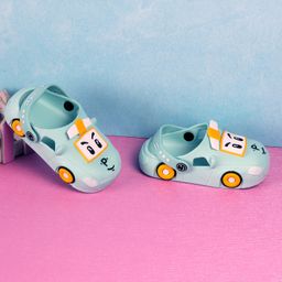 SHOES FOR JUNIORS Car Designed With Sling Back Clogs - Green-image-70