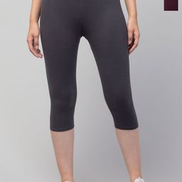 Attire Zone Women Pack of 2 Skinny Fit Mid-Rise Capris-image-70
