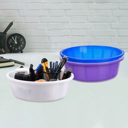 Kuber Industries Purple & Blue 3 Pieces Desk Organisers 6 ltr-47