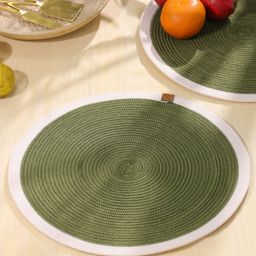 Umami Studio 2-Pcs Olive-Green Round Dining Table Placemats-image-29