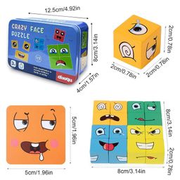 New Pinch Wooden Puzzle Face Change Rubik Cube Puzzle Game Face-Changing Educational Magic Cube Building Blocks Puzzle For Kids Multicolor image 5