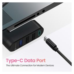 Portronics POR-2926 MPort Spin 4-in-1 USB Hub with Type-C, USB 3.0 SuperSpeed, Rotating USB Plug, 2-Port USB 2.0 High-Speed, for Laptop, PC (Black) image 5