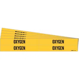BRADY Vinyl Pipe Marker Oxygen Yellow and Black 1-1/8 x 7 x 0.004 inch, 781X90 (Pack of 5)-image-60