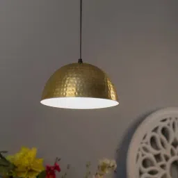 Homesake Golden Hammered Pendant Light - Set of 1-image-91
