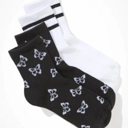 American Eagle Multicolor Printed Boyfriend Socks - Pair of 2-image-99