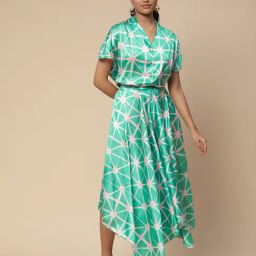 aarke Ritu Kumar Green Printed Shirt With Pants-99