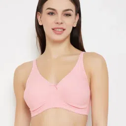 Clovia Baby Pink Non Wired Non Padded Full Coverage Bra-picture-41