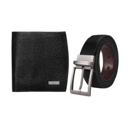 Scharf Black Leather Set Of Waist Belt And Wallet For Men-image-20