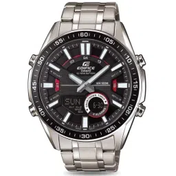 Casio EDifice EFV-C100D-1AVDF Black Ana-Digi Dial Silver Stainless Steel Band Men's Watch EX438-image-3