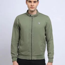 Lee Olive Regular Fit Mandarin Collar Jacket-image-31