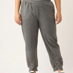 theRebelinme Grey Fleece Solid Casual Trousers-image-67