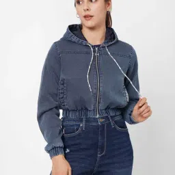 Pepe Jeans Blue Full Sleeves Hooded Jacket-picture-40
