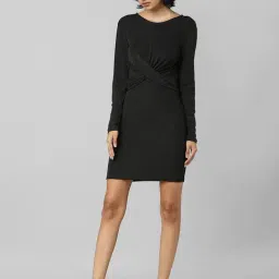 Only Black Textured Shift Dress-image-66