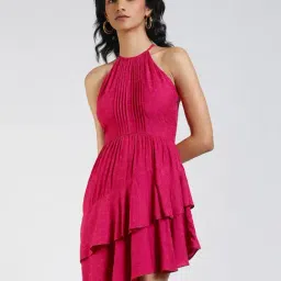 Label Ritu Kumar Dark Pink High-Low Dress-image-76
