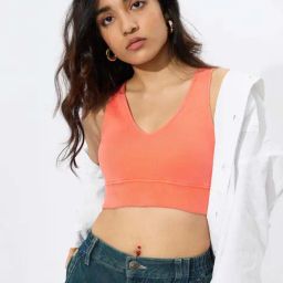 The Souled Store Peach 95% Cotton 5% Elastane Solid Top-picture-12