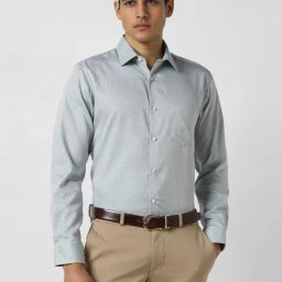 Van Heusen Grey Cotton Regular Fit Printed Shirt-image-67