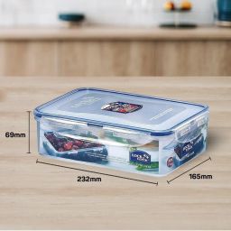 Lock & Lock Transparent Plastic Airtight Food Storage Containers With Lid - Set of 2 image 2