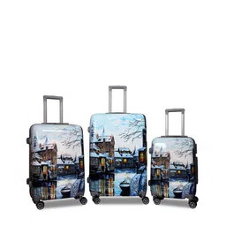 Polo Class Set Of 3 Printed Trolley Bags-image-3