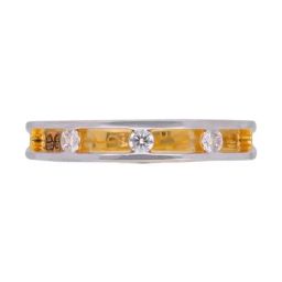 C. Krishniah Chetty Group Modern Dual-Tone Gold Zircon Band-picture-34