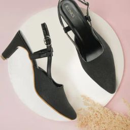Iconics Women's Black Back Strap Sandals-picture-30