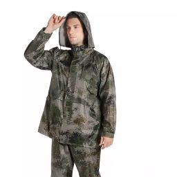 Allextreme Top & Bottom Raincoat Green Color L Size with Detachable Hood for Adult Men, ‎EXMK004-L-45