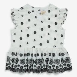 Utsa Kids by Westside Off-White Floral Embroidered Cotton Ethnic Top-picture-13