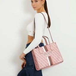 GUESS Apricot Rose SILVANA Printed Medium Tote-23