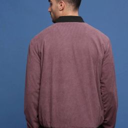 Showoff Mauve Regular Fit Self Pattern Bomber Jacket image 2