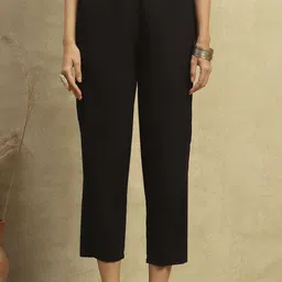 House of Chikankari Cotton Cambric Chikankari Solid Pants-image-67