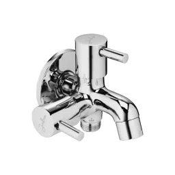 Jabra 2 in 1 Bib Cock Flora Series Brass Chrome Finish Wall Mount Silver-picture-22