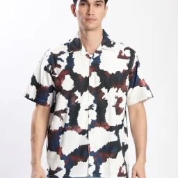 Men White/Red Linen Blend Printed Casual Shirt-picture-10