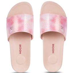 Mochi Women's Pink Slides-56