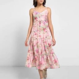 People by Pantaloons Pale Lilac Printed Casual Dress-image-72