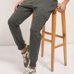THE BEAR HOUSE Men Relaxed Fit Cargos Cotton Trousers-image-72