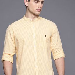 Louis Philippe Jeans Pure Cotton Seersucker Slim Fit Striped Casual Shirt-image-6